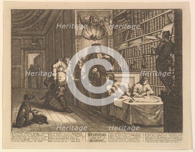 Hudibras and the Lawyer (Twelve Large Illustrations for Samuel Butler's Hudibras, Plate..., 1725-68. Creator: William Hogarth.