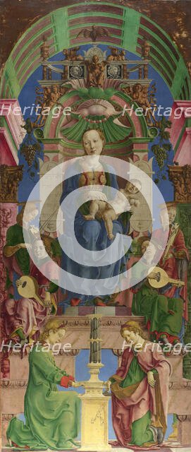 The Virgin and Child enthroned, 1470s. Creator: Tura, Cosimo (before 1431-1495).