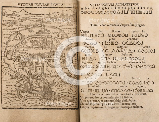 Utopia by Thomas More, 1516. Artist: Anonymous  