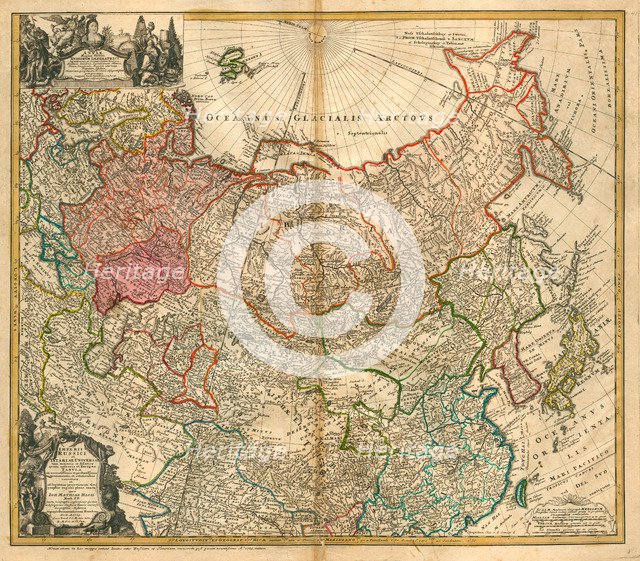 Map of Russia (From: Imperii Russici et Tartariae universae tam majoris et Asiaticae quam minoris et Artist: Homann, Johann Baptist (1663-1724)