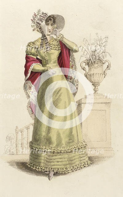 Fashion Plate (Parisian Walking Dress), 1821. Creator: John Bell.