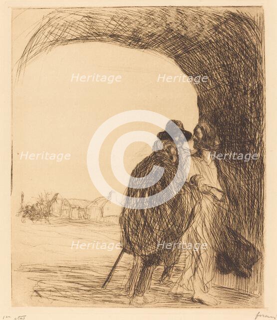 The Meeting under the Arch (third plate), 1910. Creator: Jean Louis Forain.