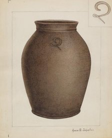 Stoneware Jar, c. 1937. Creator: Annie B Johnston.