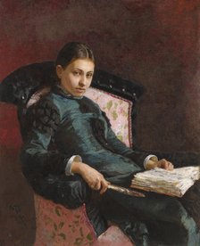 Portrait of the artist's wife, Vera Repina, 1878. Artist: Repin, Ilya Yefimovich (1844-1930)