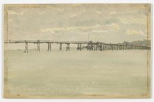 Grey and Silver - Pier, Southend, 1882-1883. Creator: James Abbott McNeill Whistler.