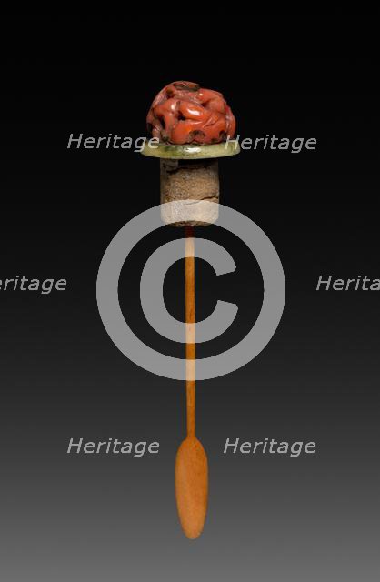 Snuff Bottle (stopper), 1661-1722. Creator: Unknown.