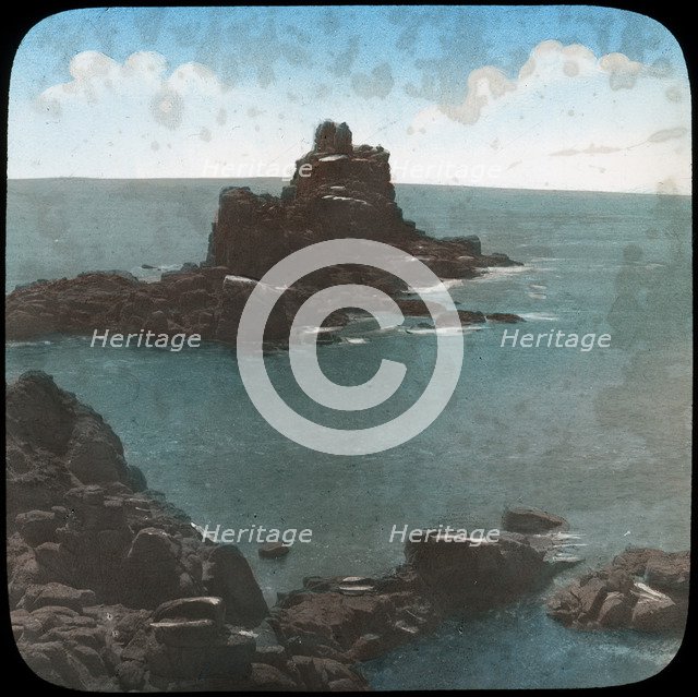 Armed Knight's Rock, Land's End, Cornwall, late 19th or early 20th century. Artist: Church Army Lantern Department