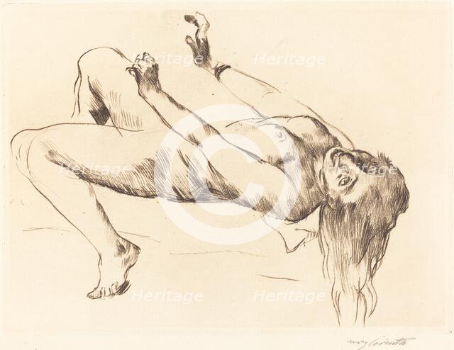 Liegender Weiblicher Akt. Studie zu "Joseph und Potiphar" (Reclining Female..., 1915. Creator: Lovis Corinth.