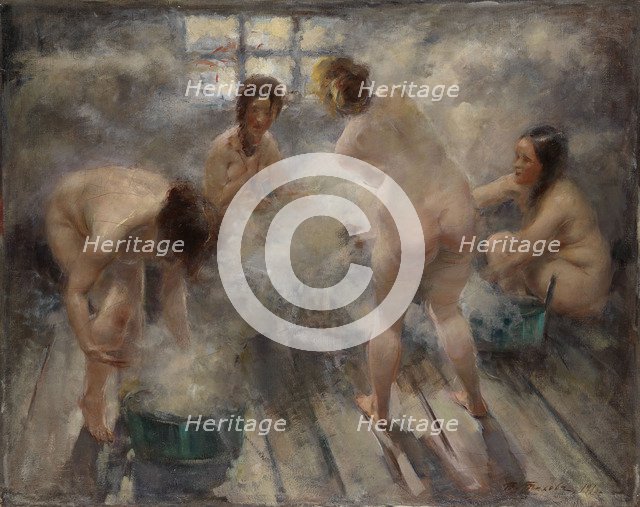 In a Russian Banya, 1916. Artist: Tikhov, Vitali Gavrilovich (1876-1939)