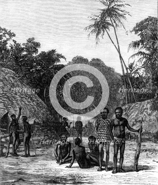 Scene of the murder of Bishop Patteson, Santa Cruz, Pacific Ocean, 1871. Creator: Unknown.