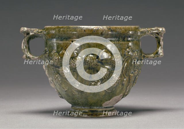 Lead-Glazed Skyphos, 50 B.C.-A.D. 50. Creator: Unknown.