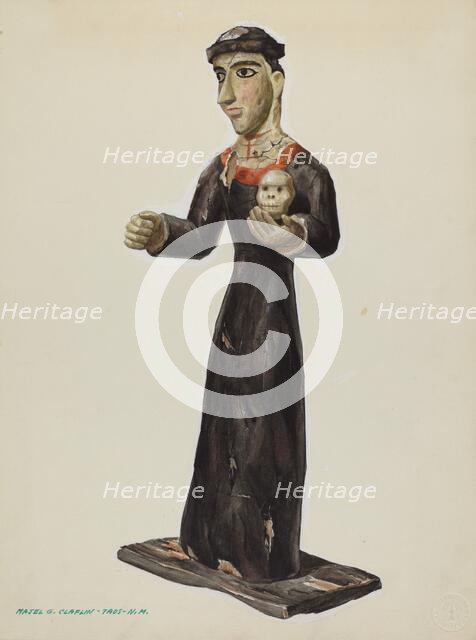 Bulto - Santa Rita, c. 1938. Creator: Majel G. Claflin.