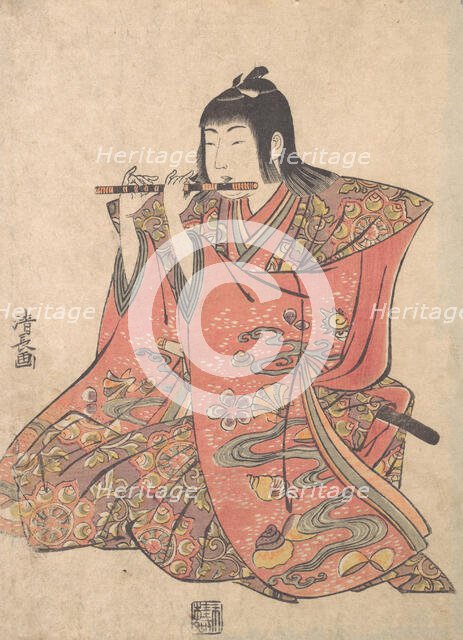 A Doll Representing a Boy Playing a Flute, ca. 1780. Creator: Torii Kiyonaga.