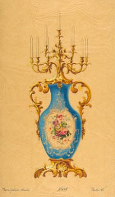 Design for a Porcelain Candelabra, 19th century. Creator: Anon.