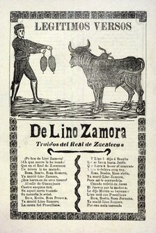 Legítimos versos de Lino Zamora traidos del Real de Zacatecas, 1903. 