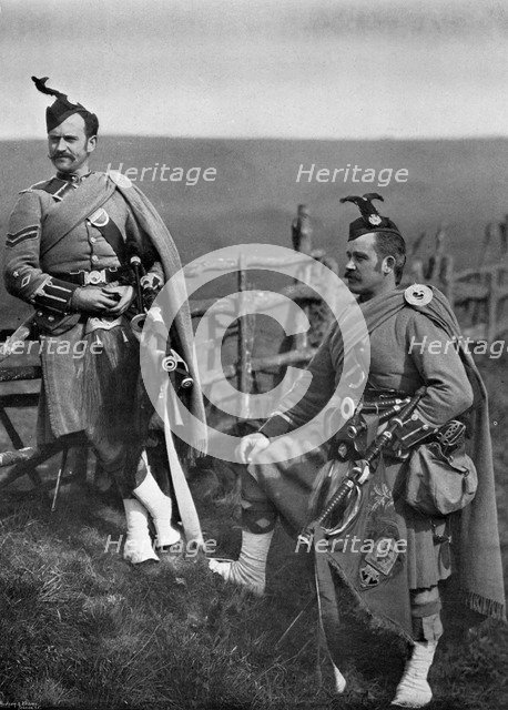 Pipe-Major Reith and Corporal-Piper Reith of the London Scottish, 1896.Artist: Gregory & Co