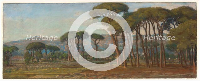 Extensive Landscape with a Village and Hillside in the Distance, c. 1860. Creator: Félix Hippolyte Lanoue.