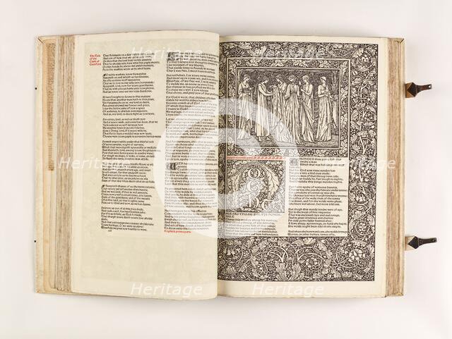The Kelmscott Chaucer - The Works of Geoffrey Chaucer Now Newly Imprinted, 1896. Creator: Sir Edward Coley Burne-Jones.