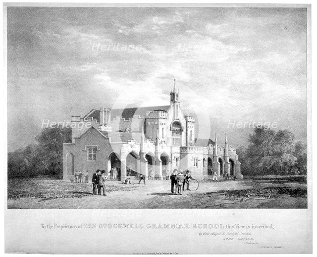 Stockwell Grammar School, Lambeth, London, c1850. Artist: George Barnard