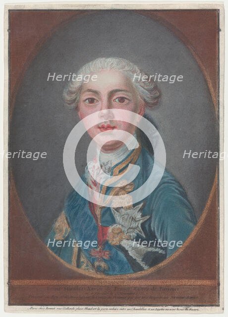 Louis-Stanislas-Xavier de France, Comte de Provence, 1771. Creator: Louis Marin Bonnet.