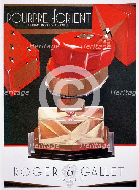 Advert for Pourpre d'Orient (Crimson of the Orient), perfume by Roger and Gallet, 1930. Artist: Unknown