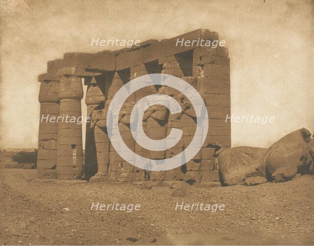 Colosses du Ramesséum, 1850. Creator: Maxime du Camp.