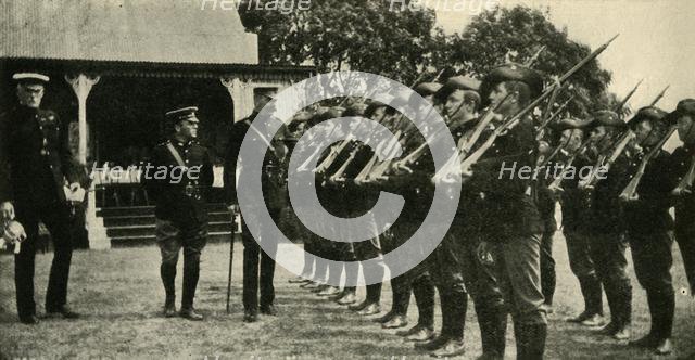 Lord Kitchener reviewing Australian cadets, First World War, c1914, (c1920).  Creator: Unknown.