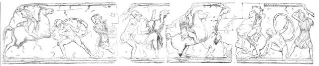 Parts of the Frieze of the Tomb of Mausolus, 1861. Creators: John Jessop Hardwick, Unknown.