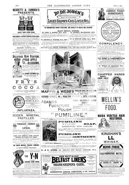 Page of advertisements, 1890. Creator: Unknown.