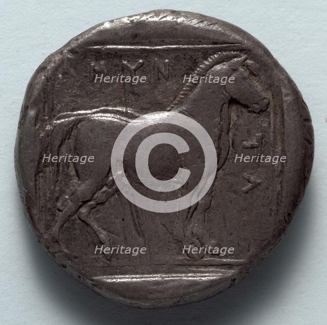 Stater: Free Horse (reverse), 389-369 BC. Creator: Unknown.