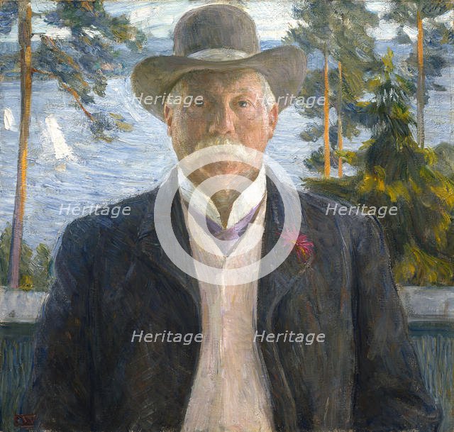 Portrait of the composer Thorvald Lammers (1841-1922) , 1906. Creator: Werenskiold, Erik Theodor (1855-1938).