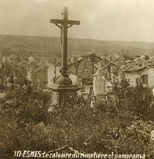 Calvary at the cemetery of Esnes, northern France, c1914-c1918. Artist: Unknown.