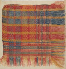 Coverlet (Plaid), c. 1936. Creator: Eva Wilson.