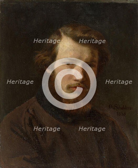 Self-Portrait at the age of 24, 1858. Creator: Scholderer, Franz Otto (1834-1902).