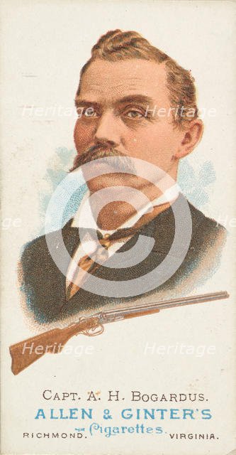 Captain Adam Henry Bogardus, Rifle Shooter, from World's Champions, Series 1 (N28) for All..., 1887. Creator: Allen & Ginter.