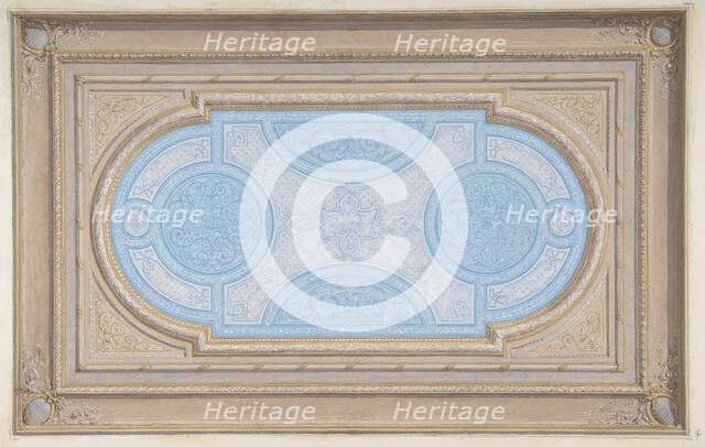 Design for a ceiling painted in filagree designs, second half 19th century. Creators: Jules-Edmond-Charles Lachaise, Eugène-Pierre Gourdet.