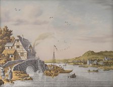 Houses along a River, 1770-1814. Creator: Jonas Zeuner.