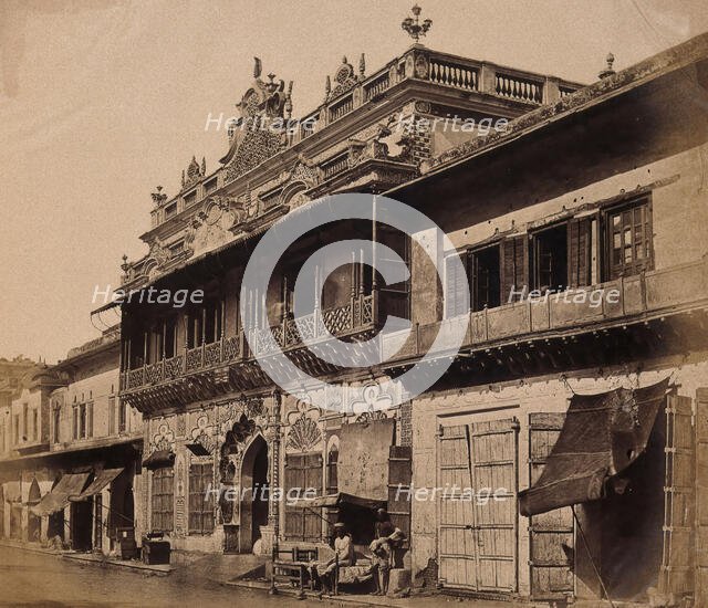 India: an ornate town house in 'Chandnee Chowk', c1858. Creator: Felice Beato.