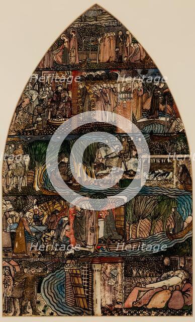 St Frideswide - Design for Stained Glass Window, Christchurch Oxford, 1859. Creator: Sir Edward Coley Burne-Jones.