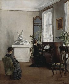 Interior from a Musical Home, 1879. Creator: Aukusti Uotila.