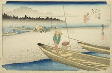 Mitsuke: View of the Tenryu River (Mitsuke, Tenryugawa zu), from the series "Fifty..., c. 1833/34. Creator: Ando Hiroshige.
