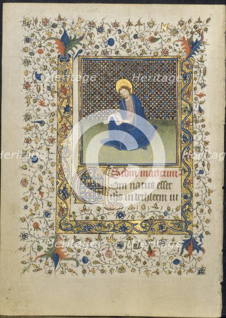 Leaf from a Book of Hours: St. Matthew, c. 1415-20. Creator: Limbourg Brothers (Netherlandish), follower of.