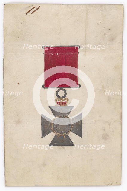 Coloured drawing of the New Zealand Cross, c.1871. Creator: Unknown.