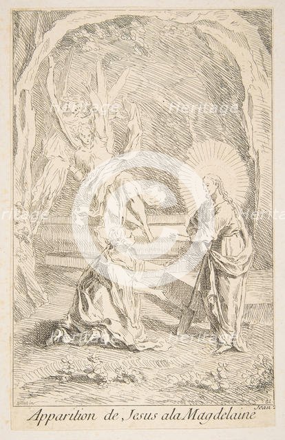 Christ appearing to Mary Magdelen.n.d. Creators: Claude Gillot, Jacques Gabriel Huquier.