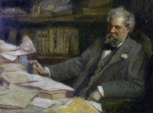 Portrait of the poet Giosuè Carducci (1835-1907), 1906. Creator: Milesi, Alessandro (1856-1945).