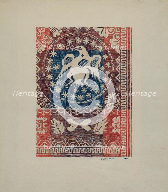 Coverlet: Eagle Coin, 1938. Creator: Eileen Knox.