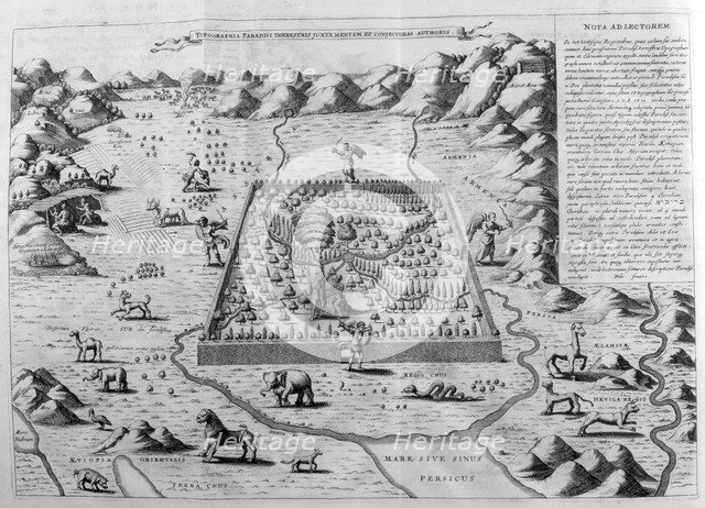 The terrestrial paradise, 1675. Artist: Athanasius Kircher
