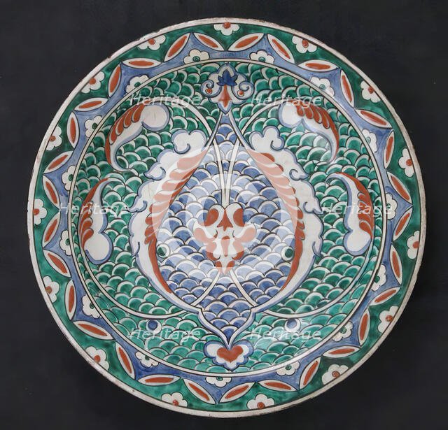 Dish with Scale-Pattern Design, Turkey, ca. 1575-80. Creator: Unknown.