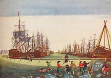 'Whaling Ships at Kingston On Hull', c1780. Artist: BF Liezel.