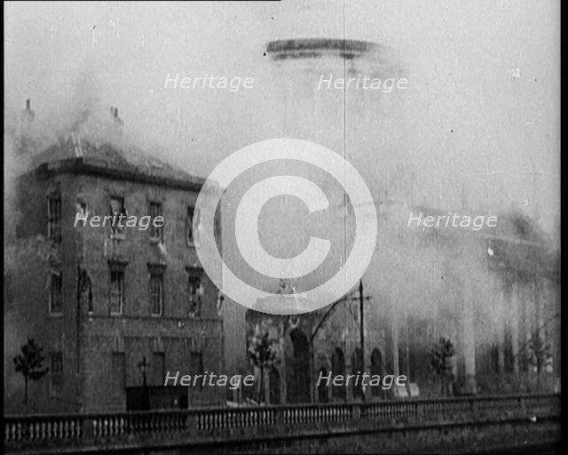 Smoking and Burnt Out Buildings in Dublin, 1922. Creator: British Pathe Ltd.